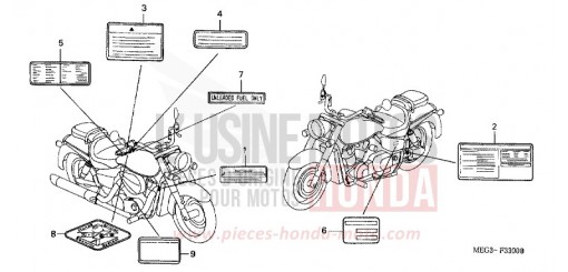ETIQUETTE DE PRECAUTIONS VT750CA7 de 2007